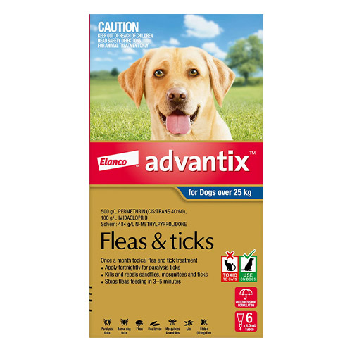 K9 Advantix II Medium Dog Flea & Tick Treatment - 6 Doses For Dogs 11-20 Lbs - Elanco